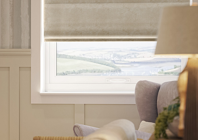 Florence Faux Suede, Mink Brown - Twist&Fit Roman Blind - Image 5